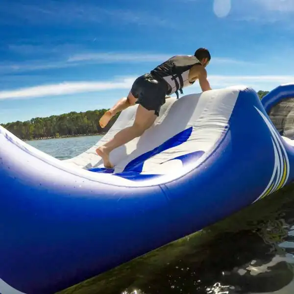 12. Wave rider, Ride the waves on this thrilling obstacle, watch as your friends give you side splitting laughs watching them trying to make it to the top of the wave! West Lake Aqua Park
